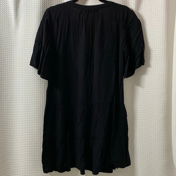 LOFT Tiered Split Neck Swing Dress - Picture 2 of 5